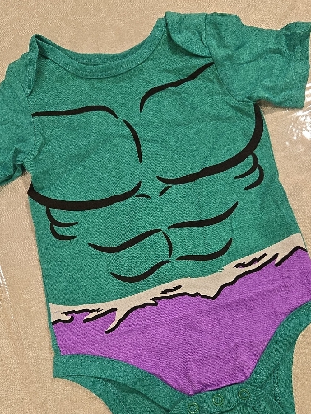 Marvel Hulk Green & Purple Superhero Muscle Bodysuit One-Piece